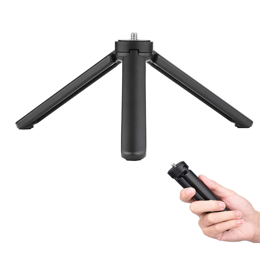 Techsuit - Mini Tripod (TPD3) - Adjustable, with 1/4 Inch Screw Key for ILDC, DSLR Camera - Black