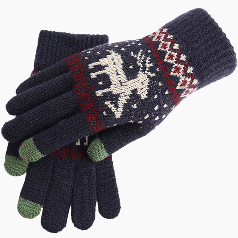 Techsuit - Touchscreen Gloves Raindeer (ST0002) - Wool - Blue