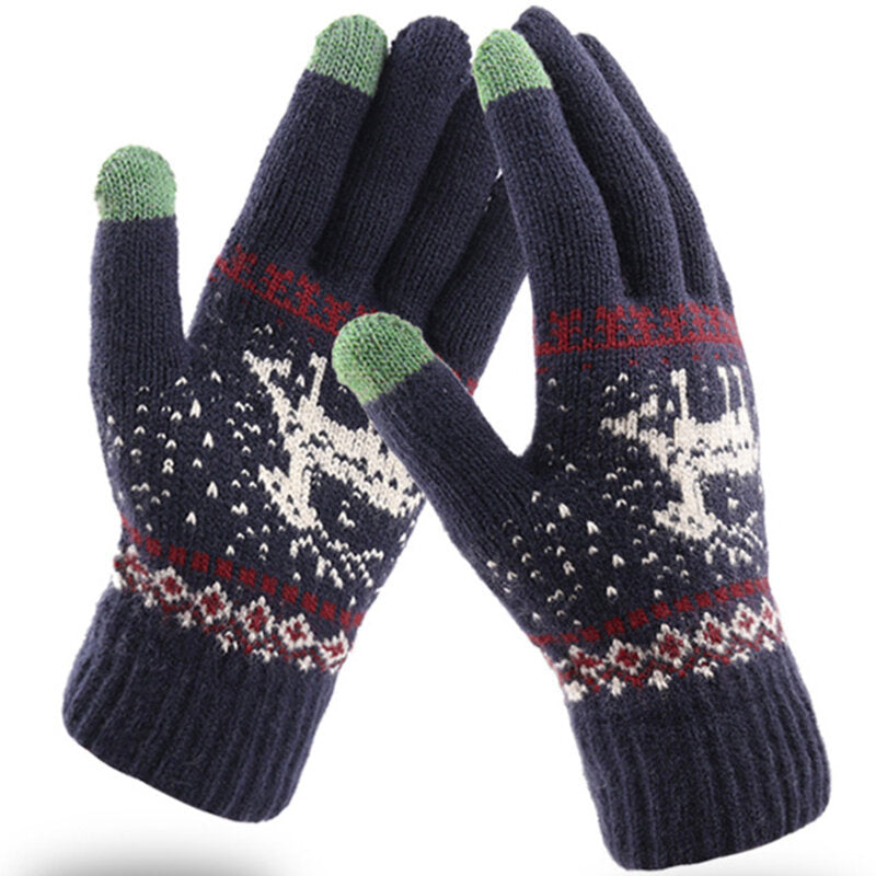 Techsuit - Touchscreen Gloves Raindeer (ST0002) - Wool - Blue