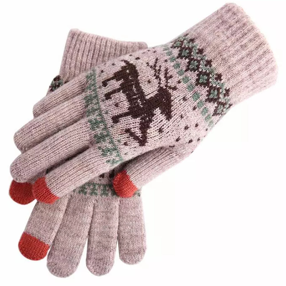 Techsuit - Touchscreen Gloves Raindeer (ST0002) - Wool - Khaki