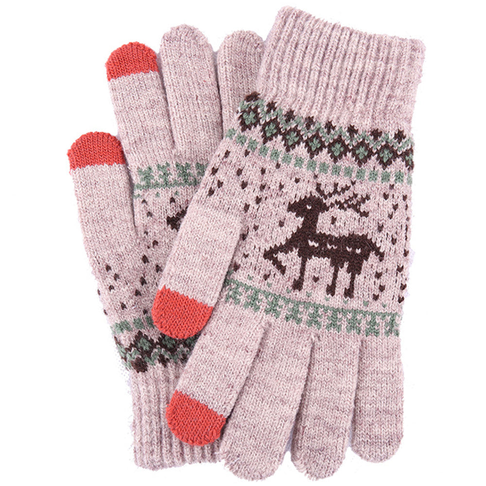 Techsuit - Touchscreen Gloves Raindeer (ST0002) - Wool - Khaki