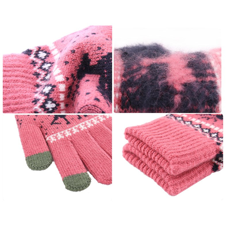 Techsuit - Touchscreen Gloves Raindeer (ST0002) - Wool - Khaki