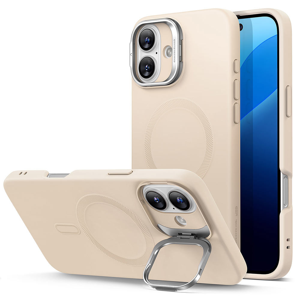 ESR - Cloud Soft HaloLock Kickstand - iPhone 16 Plus - Light Tan