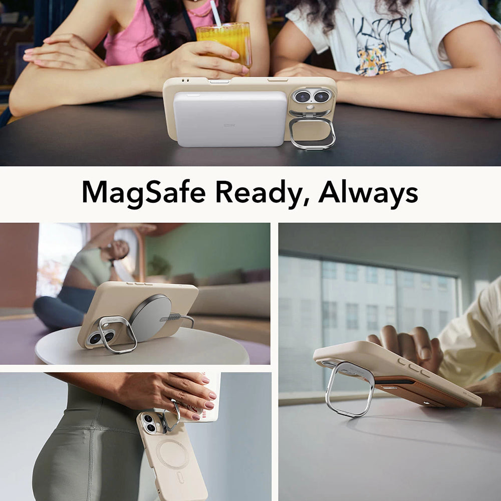 ESR - Cloud Soft HaloLock Kickstand - iPhone 16 Plus - Light Tan