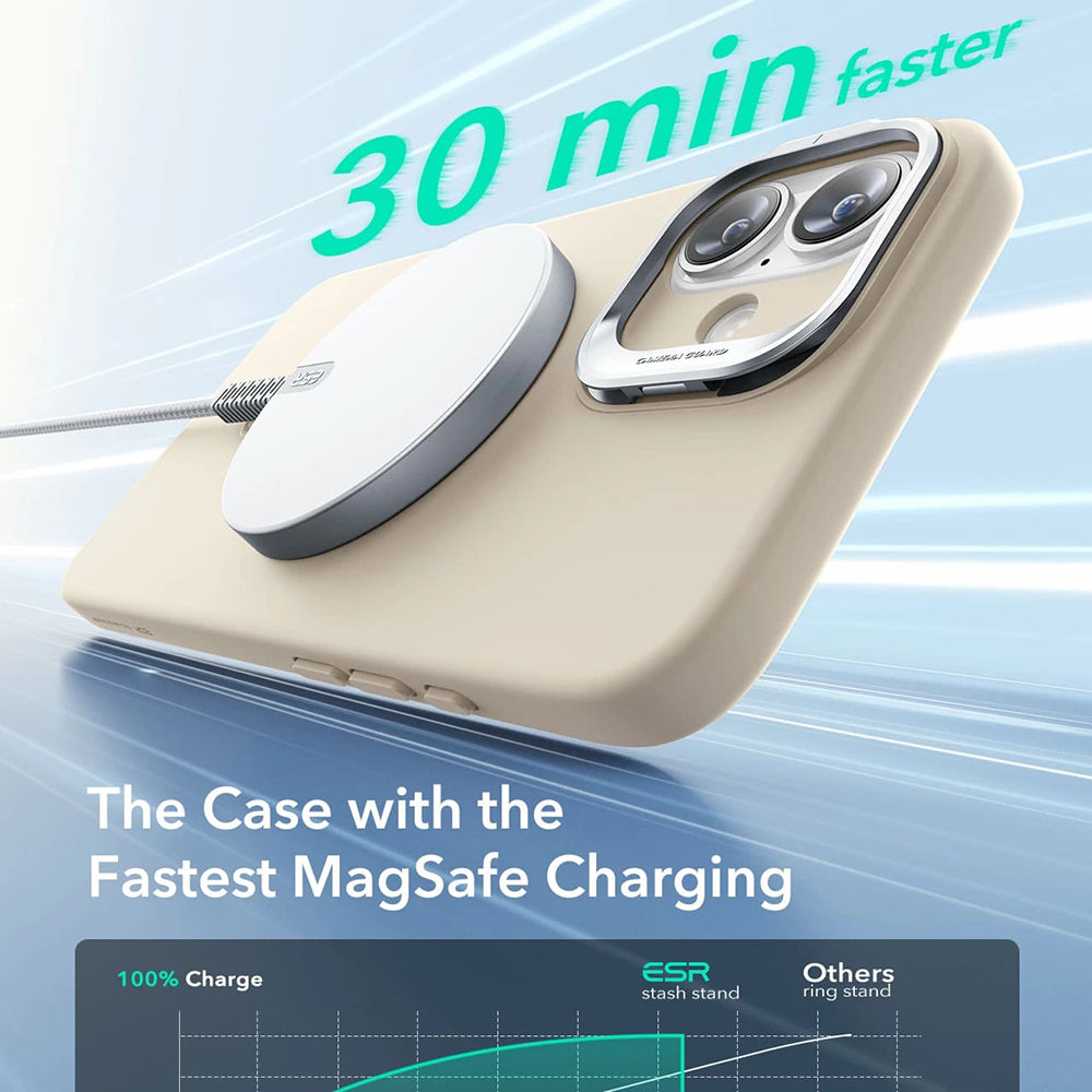 ESR - Cloud Soft HaloLock Kickstand - iPhone 16 Plus - Light Tan