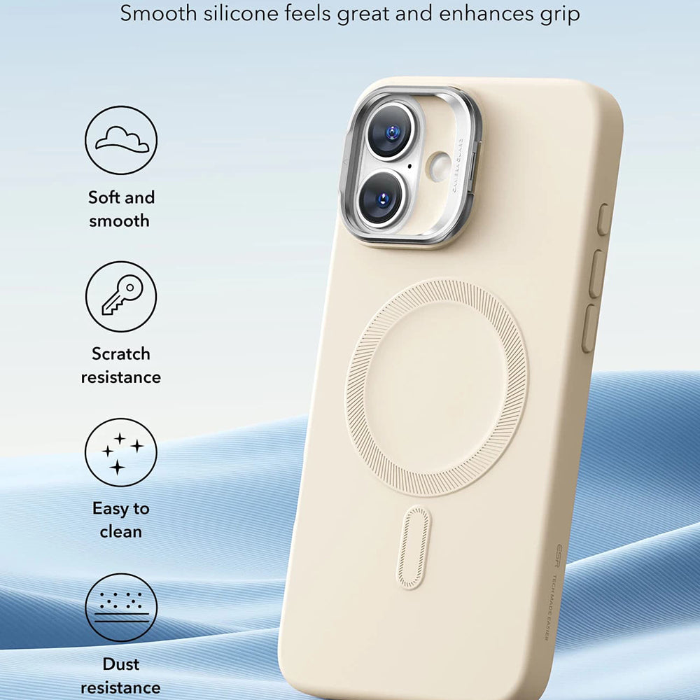 ESR - Cloud Soft HaloLock Kickstand - iPhone 16 Plus - Light Tan