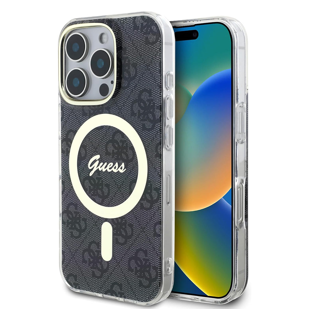 Guess Magsafe “4G Logο” Hard Case Ημιδιάφανη Θήκη προστασίας από σκληρό πλαστικό – iPhone 16 Pro (Διάφανο/Μαύρο – GUHMP16LH4STK)
