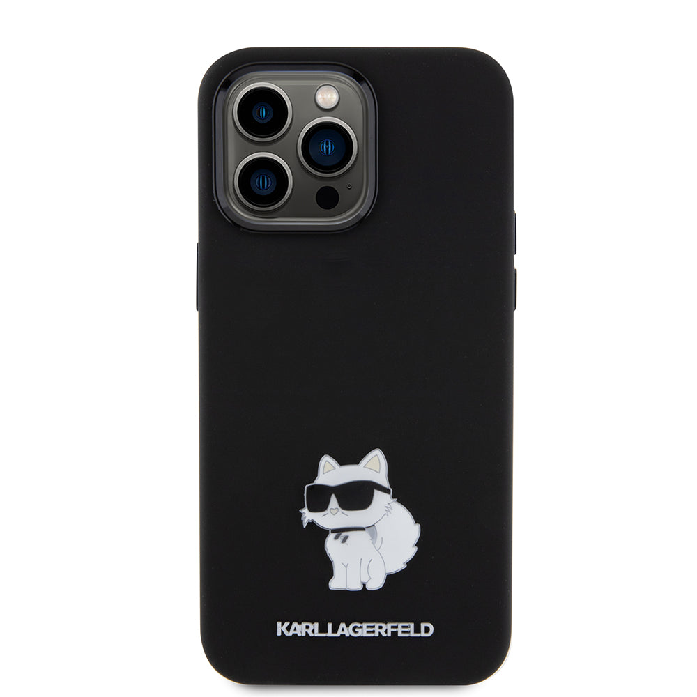 Karl Lagerfeld Choupette Metal Pin Hard Case Θήκη προστασίας από σιλικόνη – iPhone 15 Pro Max (Black – KLHCP15XSMHCNPK)