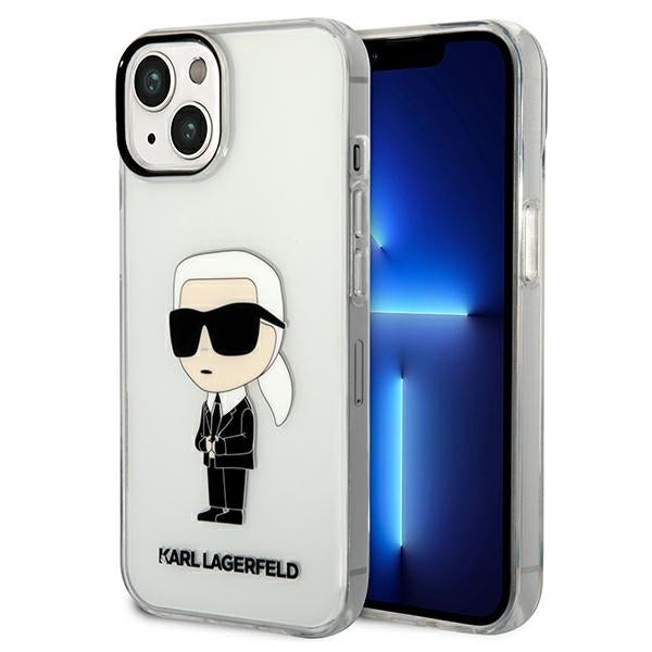 Karl Lagerfeld Ikonik Back Cover Case Karl Διάφανη θήκη προστασίας από TPU / PC – iPhone 14 Plus (Clear)