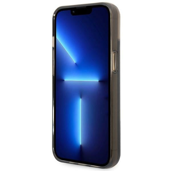 Karl Lagerfeld Liquid Glitter Translucent Case Elongated Logo Θήκη προστασίας – iPhone 14 Plus (Clear Black/Glitter)