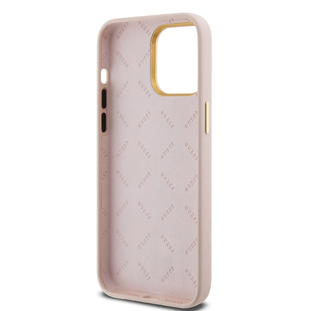 Guess “Vintage Script Gold Logo Collection” Σκληρή Θήκη προστασίας από σιλικόνη – Apple iPhone 15 Pro Max (Ροζ – GUHCP15XSMBSLP)