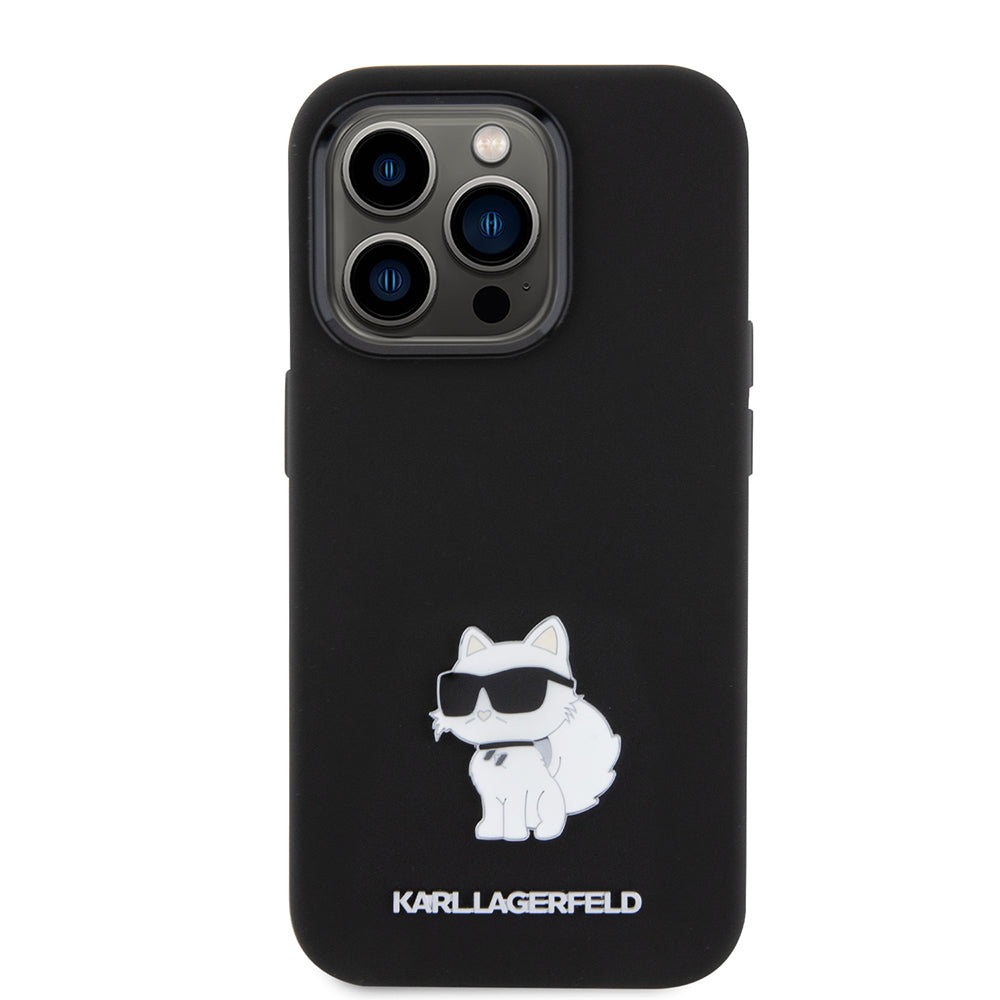 Karl Lagerfeld Choupette Metal Pin Hard Case Θήκη προστασίας από σιλικόνη – iPhone 15 Pro (Black – KLHCP15LSMHCNPK)