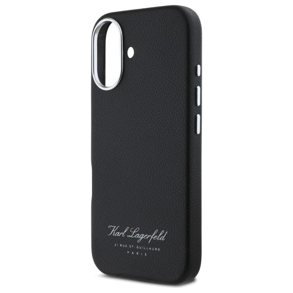 Karl Lagerfeld “Rue St.Guillaume Logo Collection” Θήκη προστασίας από σιλικόνη – iPhone 16 (Μαύρο – KLHCP16SPGWCMKHK)