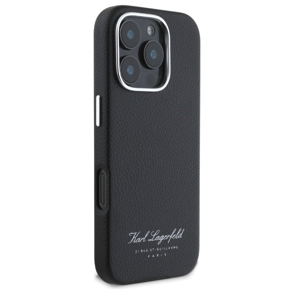 Karl Lagerfeld “Rue St.Guillaume Logo Collection” Θήκη προστασίας από σιλικόνη – iPhone 16 Pro Max (Μαύρο – KLHCP16XPGWCMKHK)