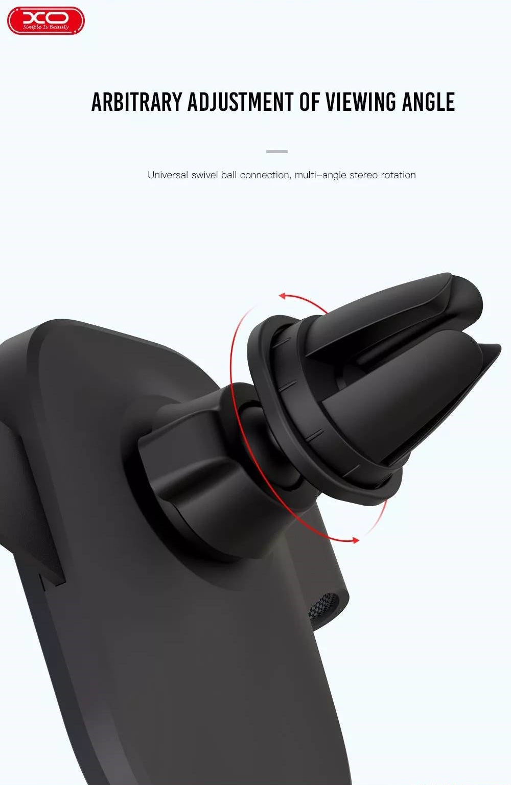 XO C37 Car Phone Holder Βάση στήριξης Smartphone αεραγωγών αυτοκινήτου (Μαύρη)
