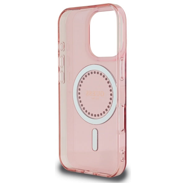 Guess Magsafe “Rhinestones” Hard Case Θήκη προστασίας από σκληρό πλαστικό – iPhone 16 Pro (Ροζ – GUHMP16LPFTDTEP)