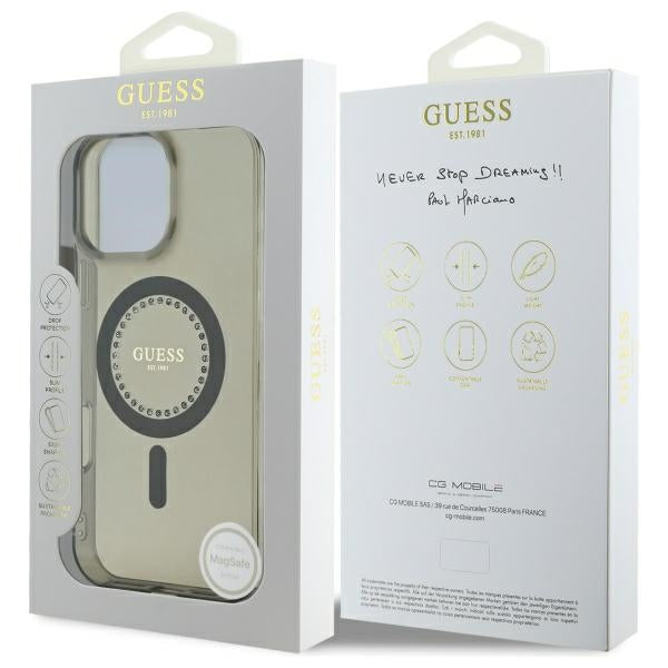 Guess Magsafe “Rhinestones” Hard Case Θήκη προστασίας από σκληρό πλαστικό – iPhone 16 Pro (Μαύρο – GUHMP16LPFTDTEK)