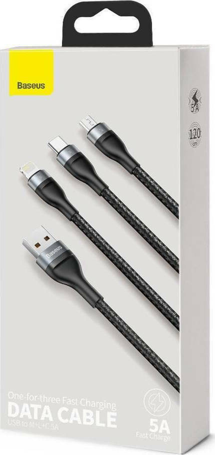 Baseus Superior Series Regular USB to Lightning / Type-C / micro USB Cable 3.5A Λευκό 1.5m (CAMLTYS-02)