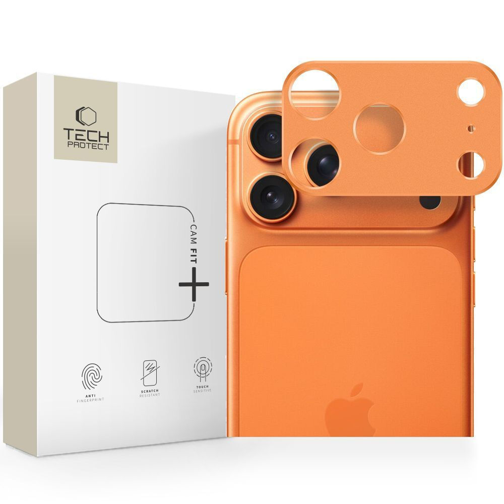 Tech-Protect Fit+ Προστασία Κάμερας Tempered Glass Πορτοκαλί για το iPhone 17 Pro