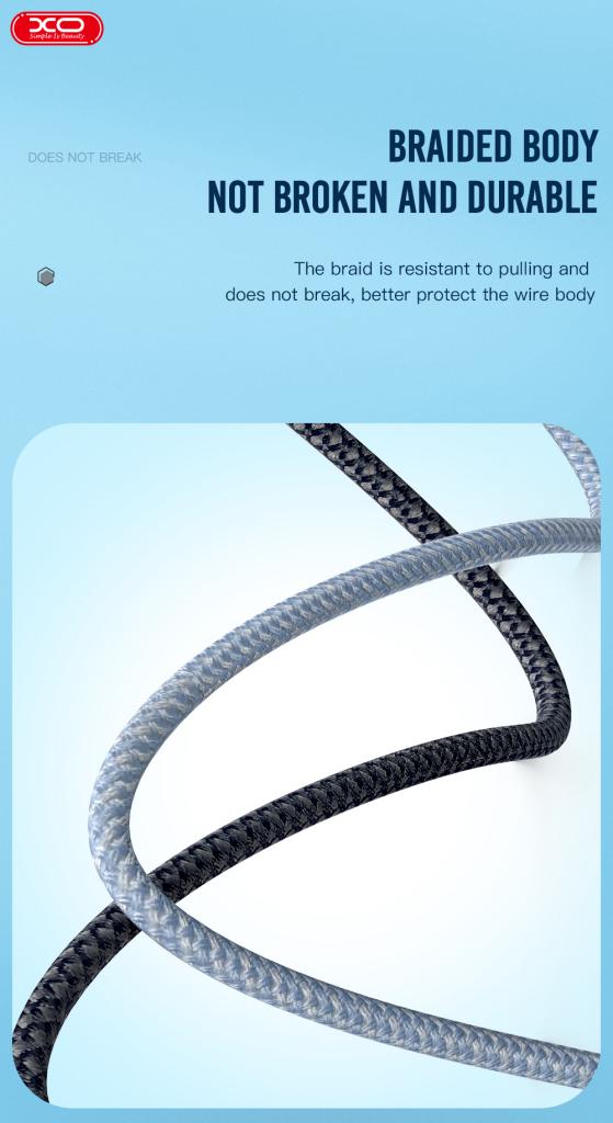 XO - R211C Καλώδιο Ήχου 3.5mm σε 3.5mm Braided – 1 Μέτρο