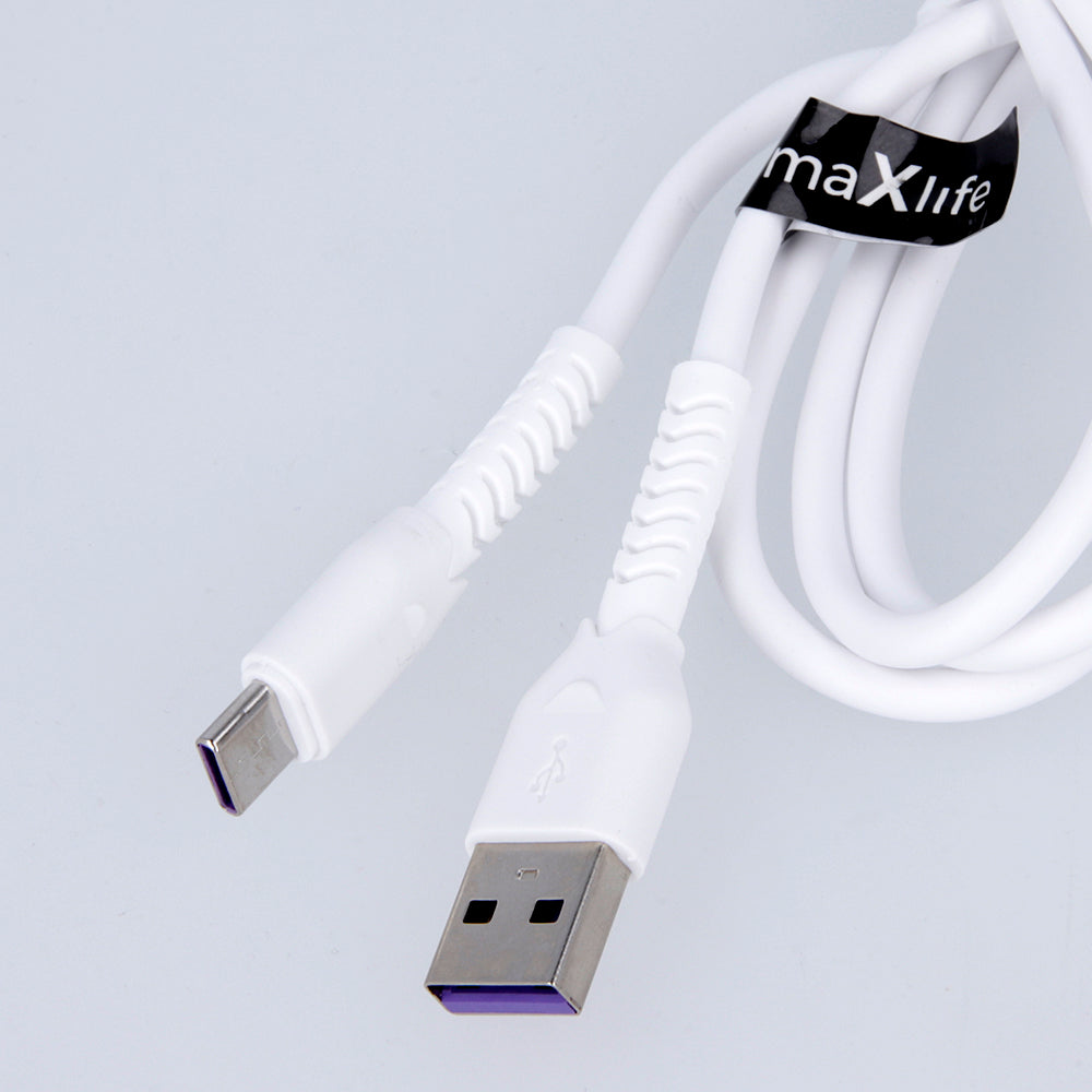 Maxlife MXUC-04 Καλώδιο φόρτισης και μεταφοράς δεδομένων από USB σε Lightning 1 μέτρου 3A – λευκό