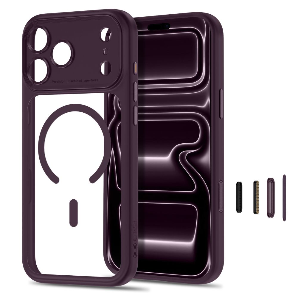 Θήκη Tech-Protect MAGPEAK MagSafe CC iPhone 17 PRO MAX / 18 PRO MAX Burgundy/Διάφανο - iPhone 17 Pro Max