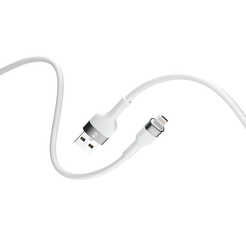 Forever - USB to Lighting Flexible Cable 2,4A 1m - White