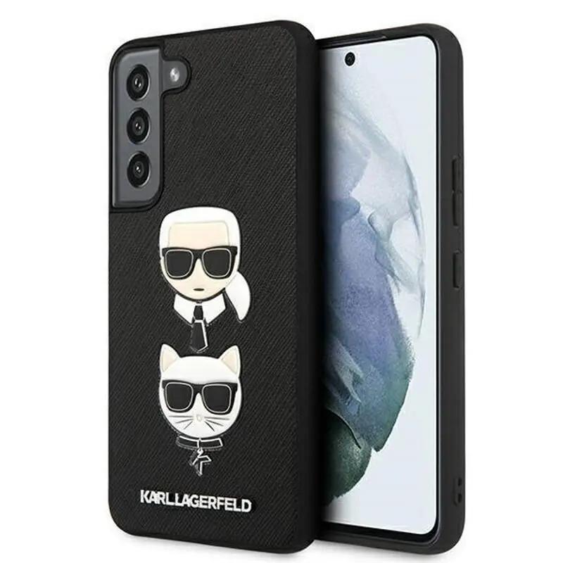 Karl Lagerfeld Ikonik Saffiano Hard Case "Karl & Choupette Head" Θήκη προστασίας από δερματίνη – Galaxy S22+ 5G (Μαύρο για KLHCS22MSAKICKCBK) – PhoneBazaar