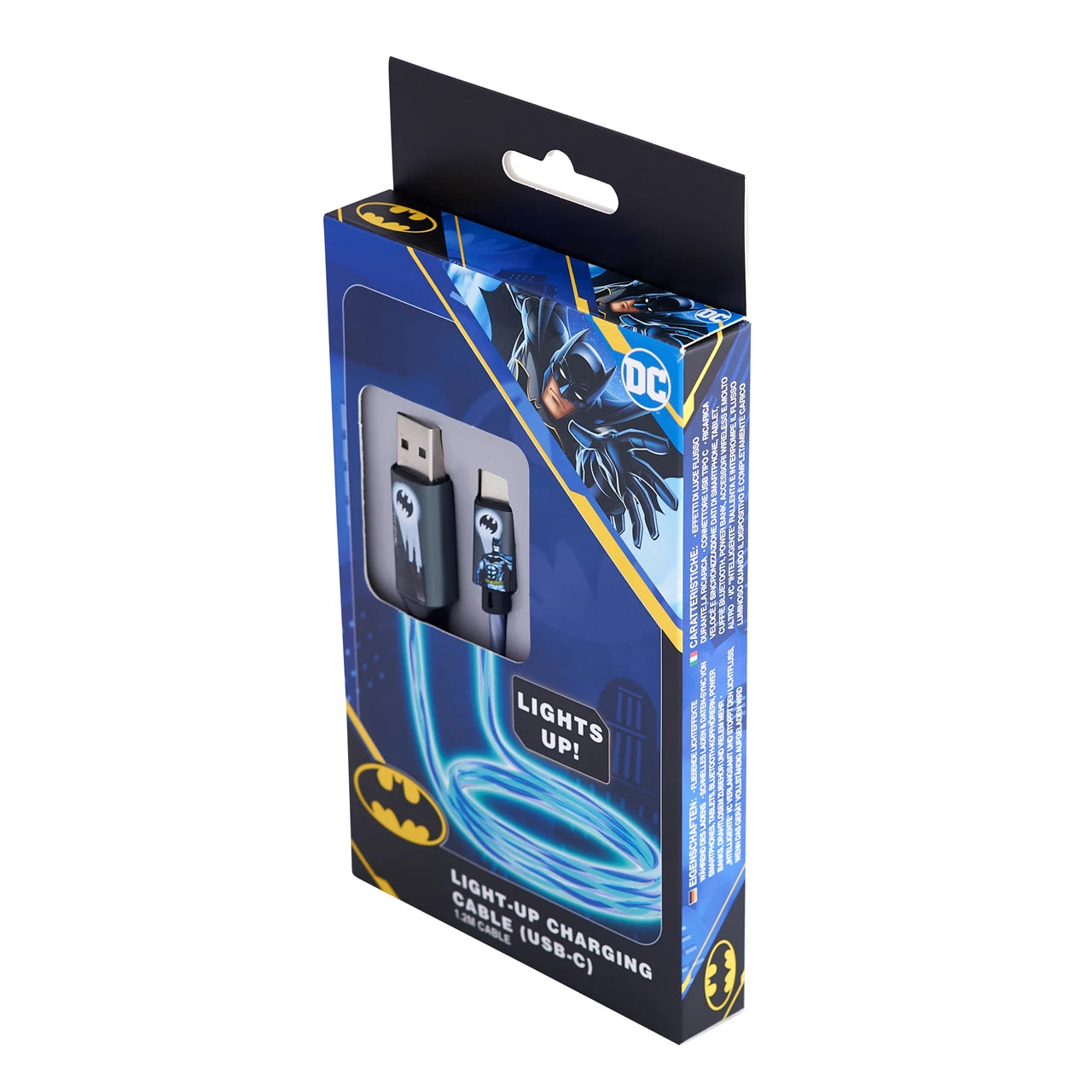 Lazerbuilt Batman Light-Up USB-C Φωτιζόμενο καλώδιο φόρτισης μήκους 1,2 μέτρα