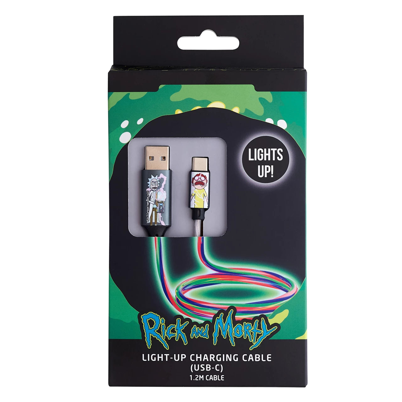 Lazerbuilt Rick & Morty Light-Up USB-C Φωτιζόμενο καλώδιο φόρτισης μήκους 1,2 μέτρα