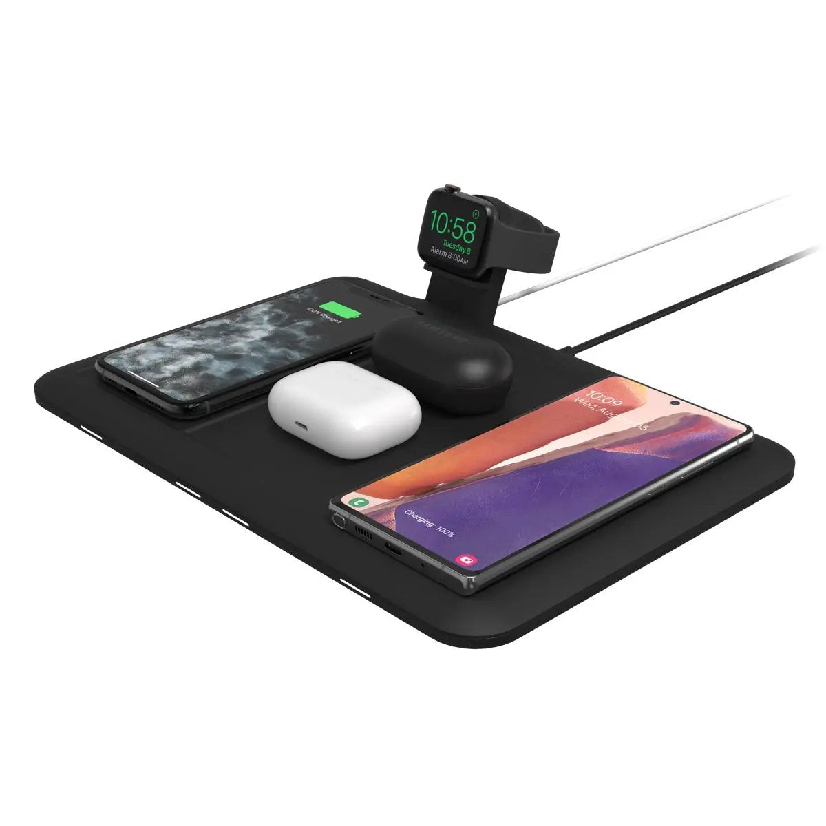 Mophie 4 In 1 Wireless Charging Mat Σταθμος Φορτισης Για Ασύρματη Φόρτιση Τεσσαρων Συσκευων για Μαυρος – PhoneBazaar