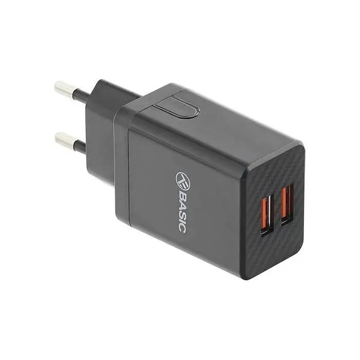 Tellur Dual USB Wall Charger 2.4A Φορτιστής δύο θυρών (2xUSB), σε μαύρο χρώμα – PhoneBazaar