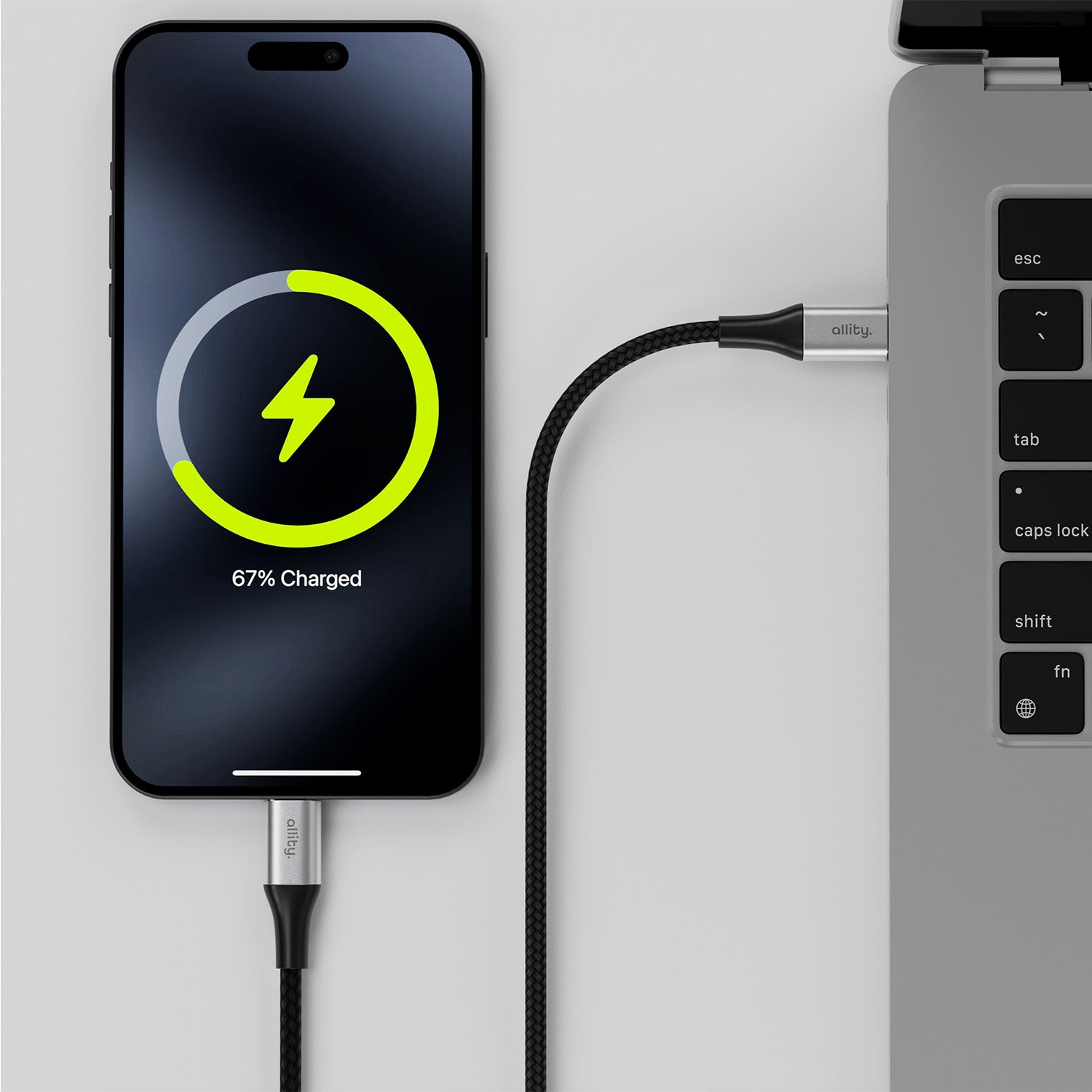 Καλώδιο Allity AUC-01 USB-c - lightning 1,0 m 27W μαύρο