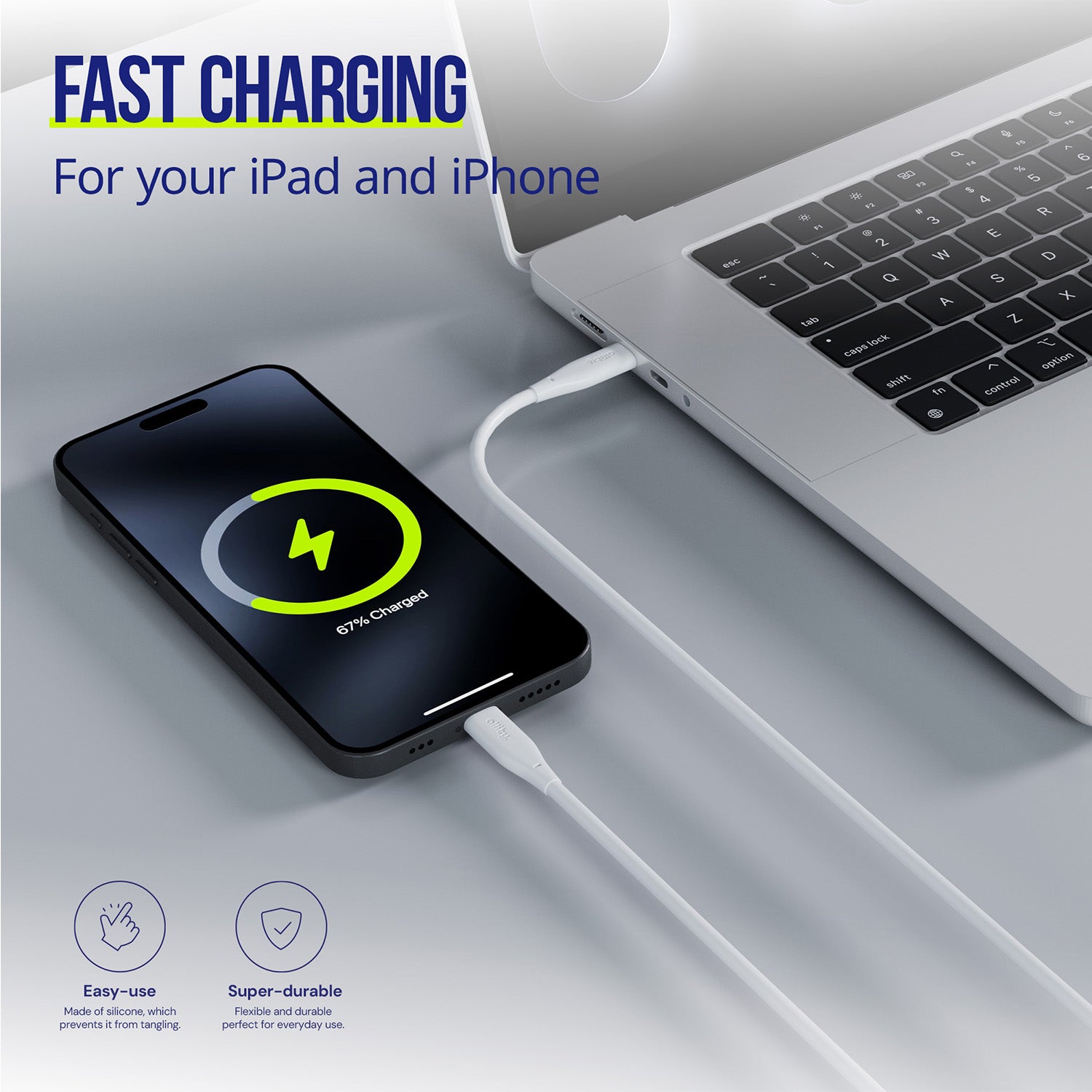 Καλώδιο Allity AUC-02 USB-c - USB-c 1,0 m 100W λευκό