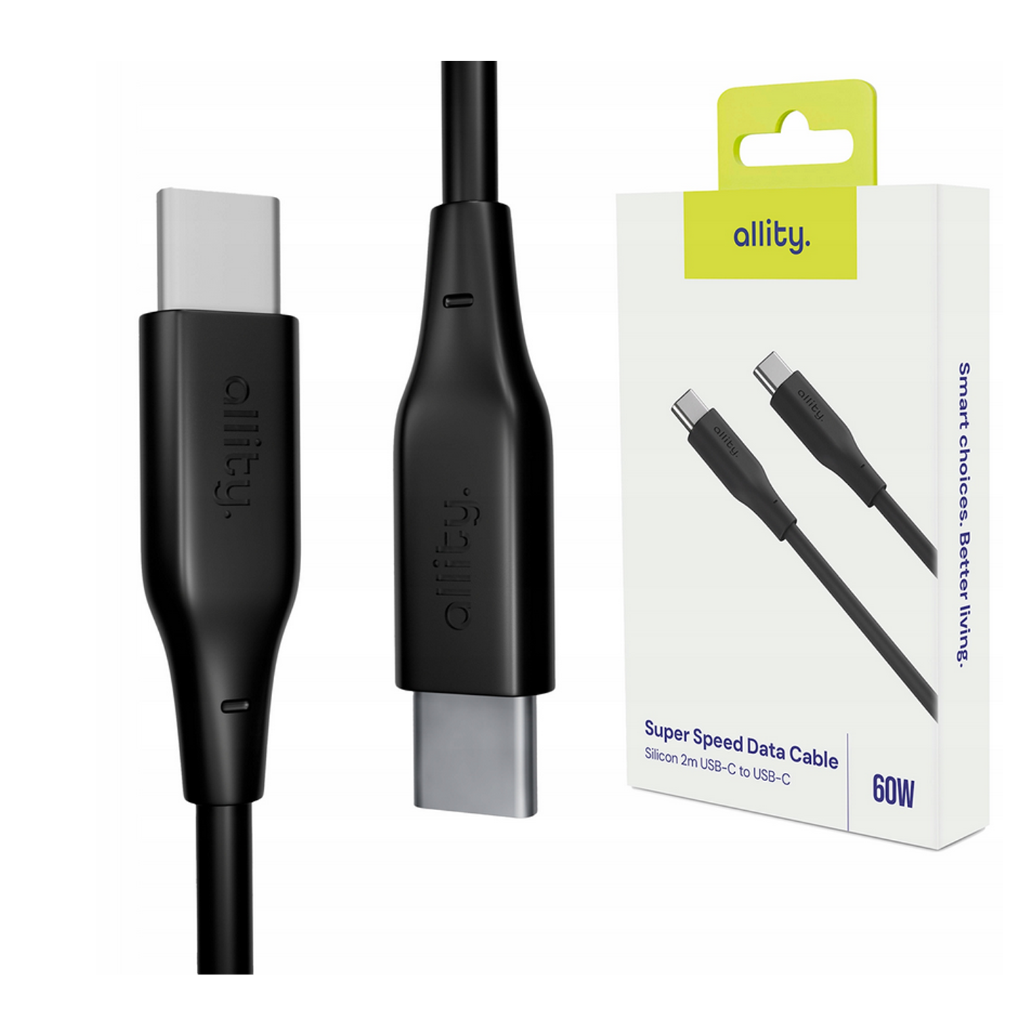 Καλώδιο Allity AUC-02 USB-C - USB-C 2,0 m 60W μαύρο