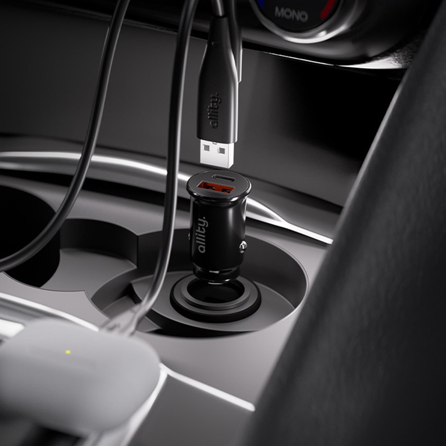 Φορτιστής αυτοκινήτου Allity ACC-100-30WAC 1x USB-c 1x USB-a 30W μαύρος