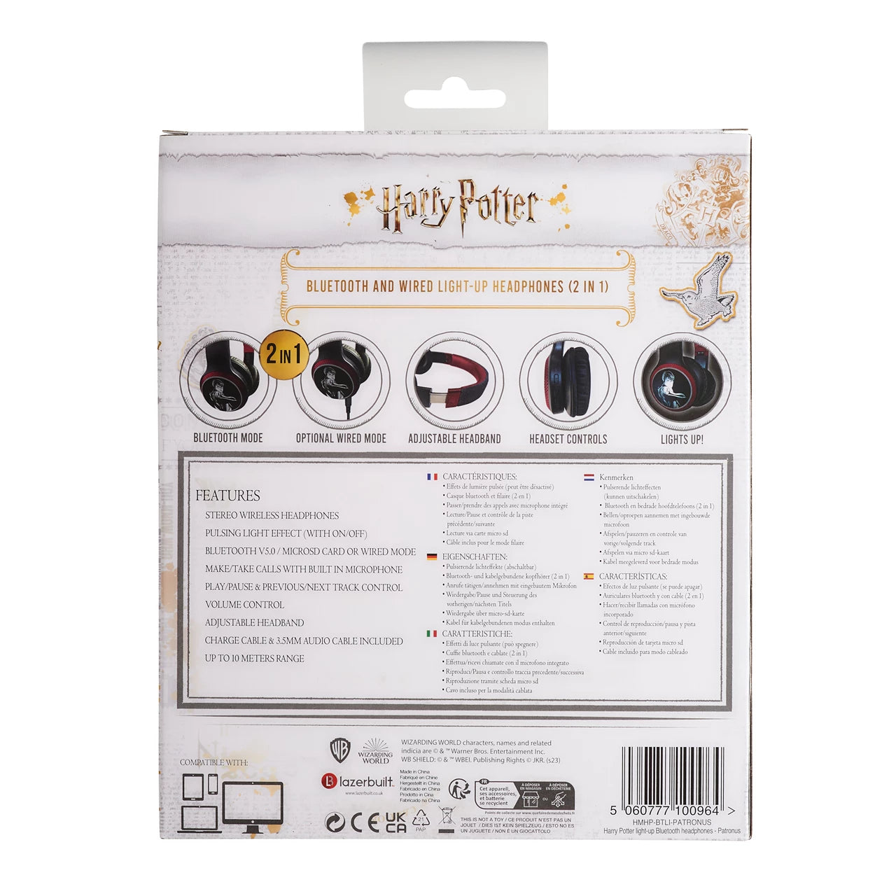 Lazerbuilt Harry Potter Light-Up Patronus Bluetooth Headphones – Ασύρματα Παιδικά Ακουστικά με Μικρόφωνο