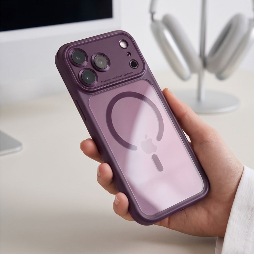 Θήκη Tech-Protect MAGPEAK MagSafe CC iPhone 17 PRO MAX / 18 PRO MAX Burgundy/Διάφανο - iPhone 17 Pro Max