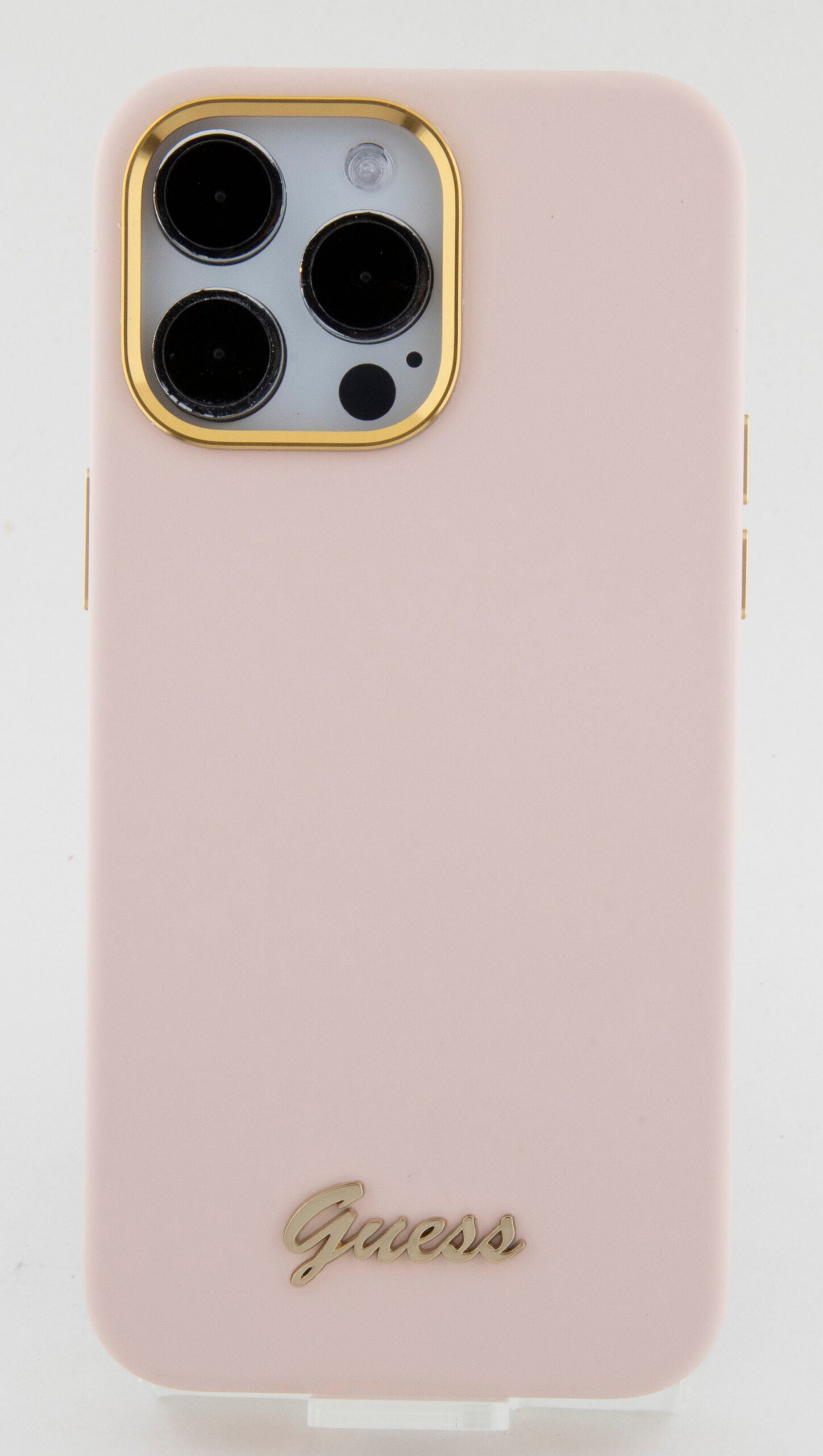 Guess “Vintage Script Gold Logo Collection” Σκληρή Θήκη προστασίας από σιλικόνη – Apple iPhone 15 Pro Max (Ροζ – GUHCP15XSMBSLP)