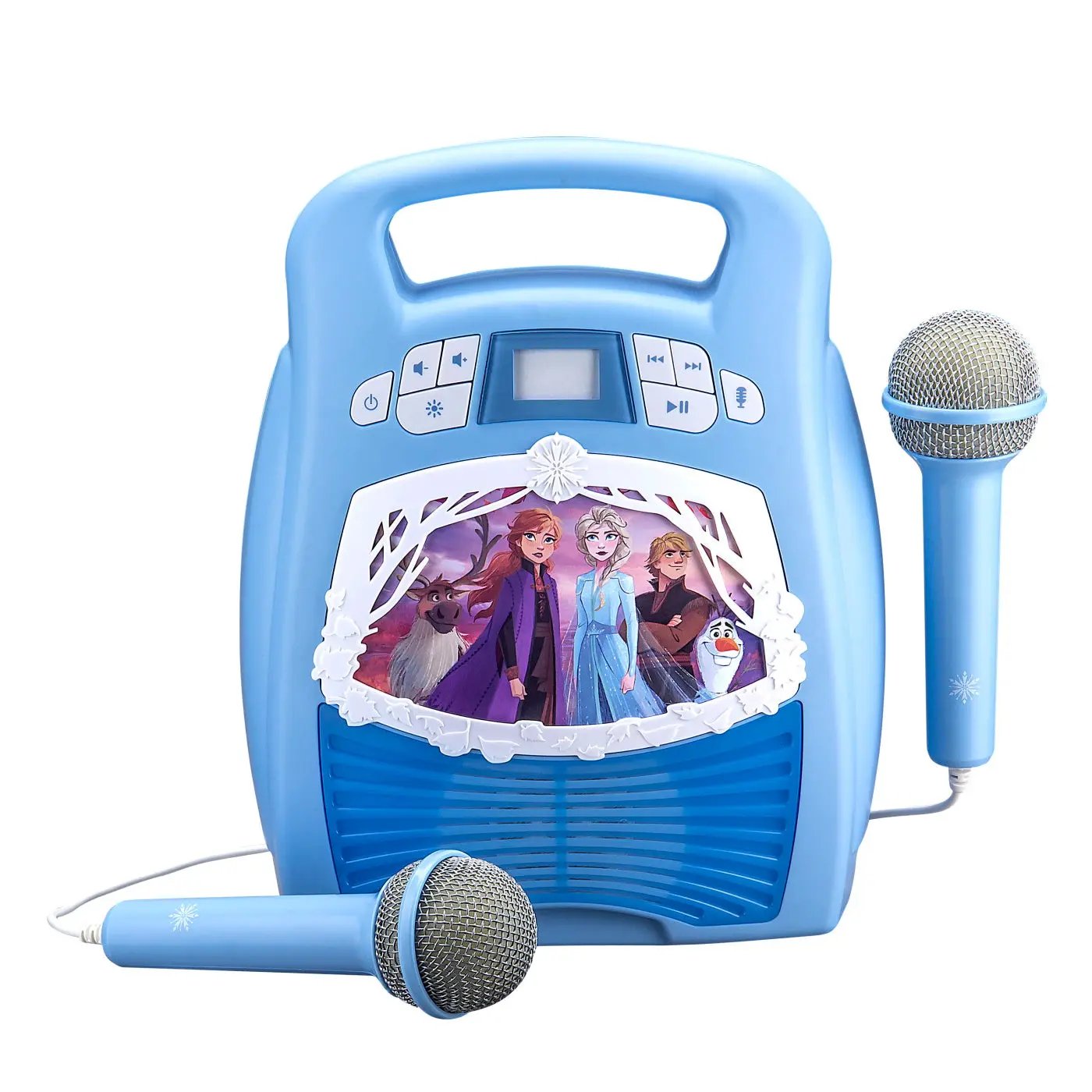 eKids Frozen 2 Bluetooth MP3 Boombox Karaoke & Ασύρματο Μικρόφωνο για παιδιά και εφήβους με ενσωματωμένη μουσική, φωτισμό, Sound Effects (FR-553) (Γαλάζιο/Λευκό) – PhoneBazaar