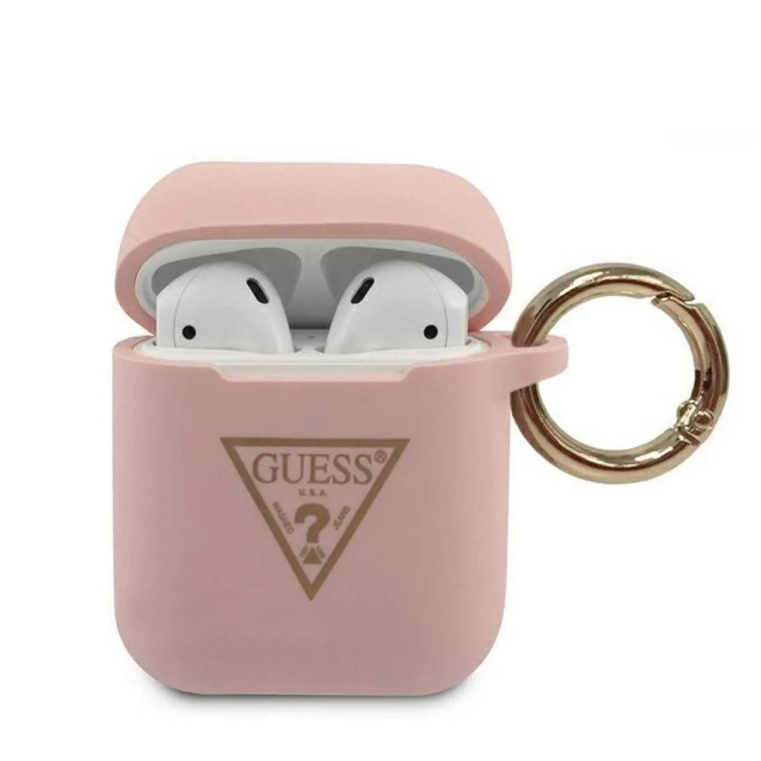 Guess Triangle Logo Silicone Case Θήκη Προστασίας Απο Σιλικόνη Για Apple Airpods 1/2 (pink) – PhoneBazaar