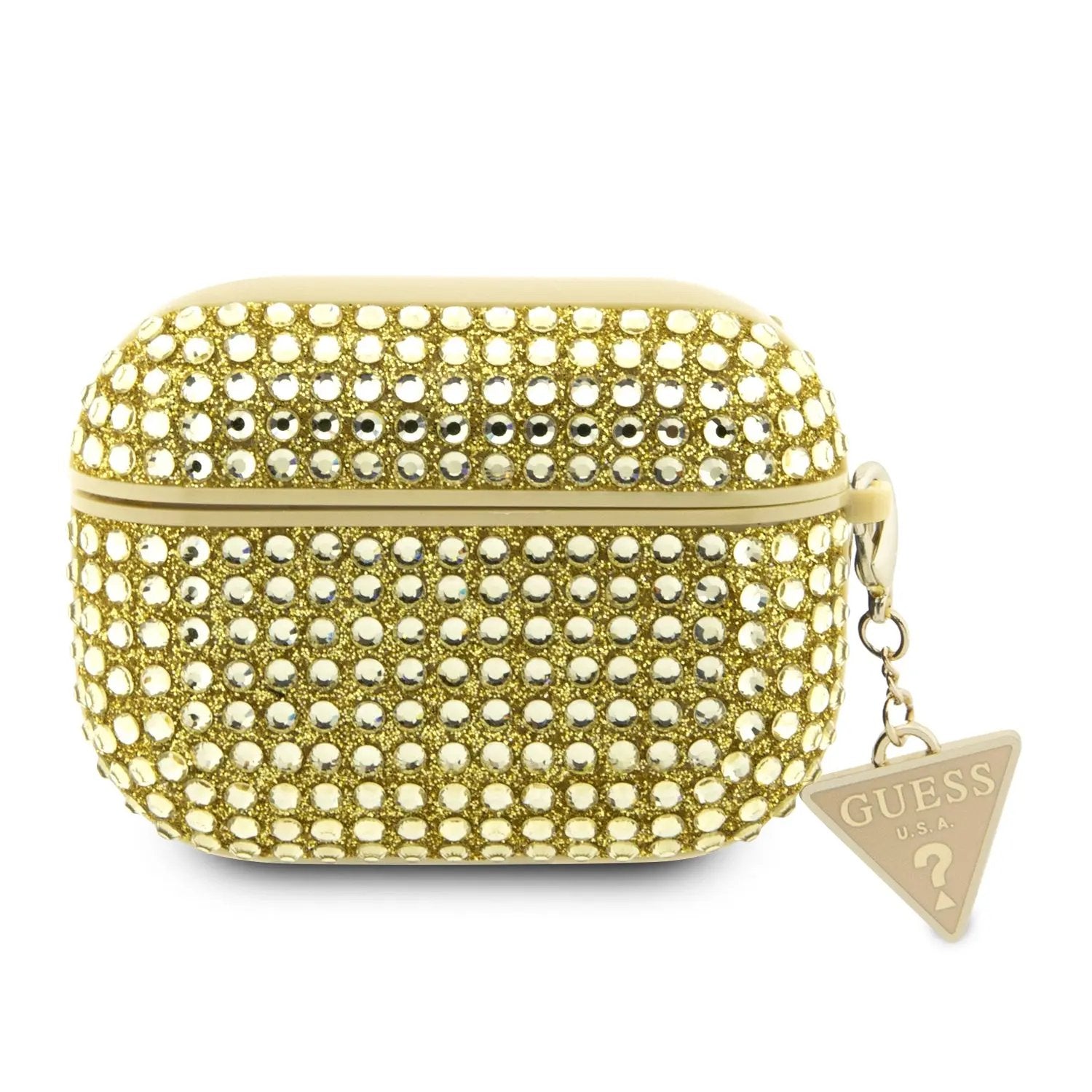 Guess Triangle Charm Θήκη προστασίας απο Σιλικόνη για Apple Airpods Pro με χρυσό κρεμαστό στολίδι (Χρυσό) – PhoneBazaar