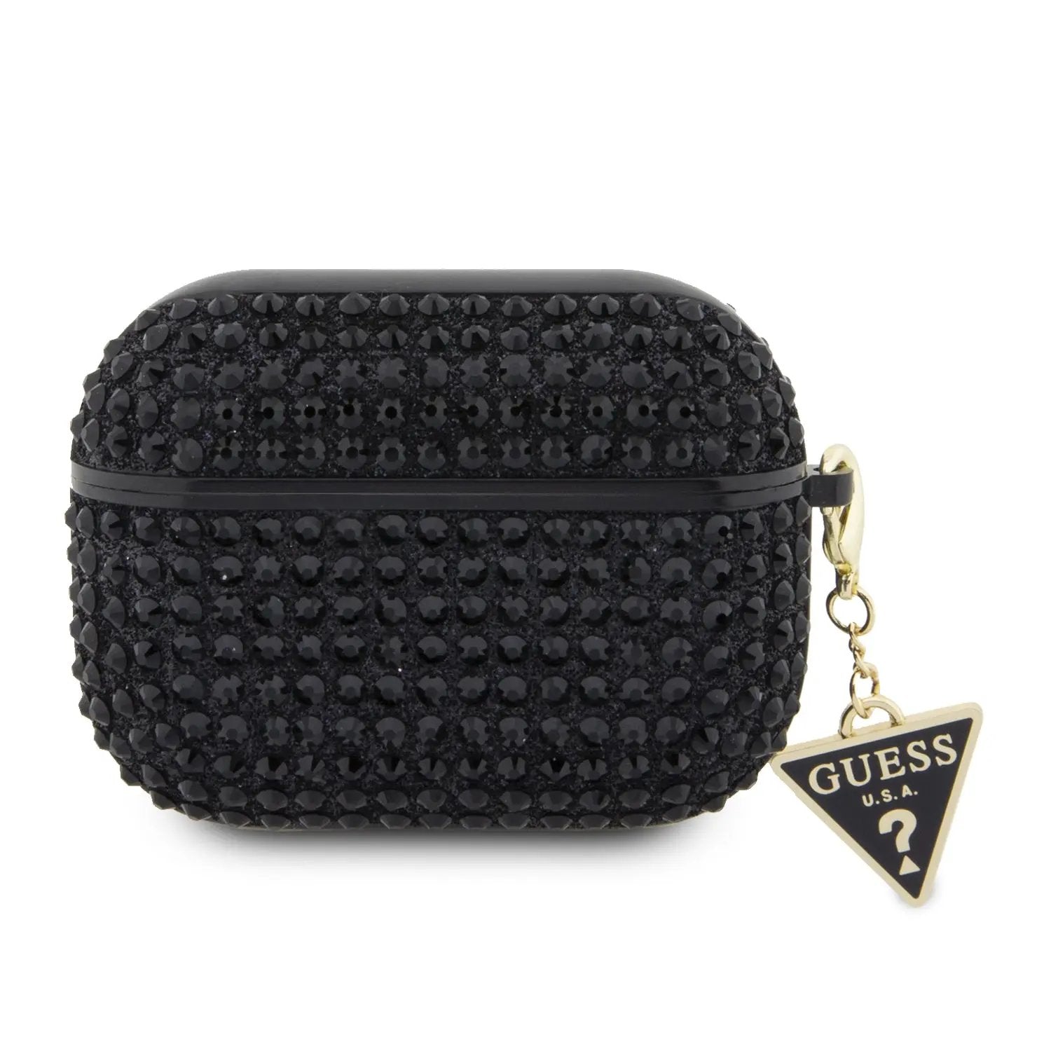 Guess Triangle Charm Θήκη προστασίας απο Σιλικόνη για Apple Airpods Pro με κρεμαστό στολίδι (Μαύρη) – PhoneBazaar