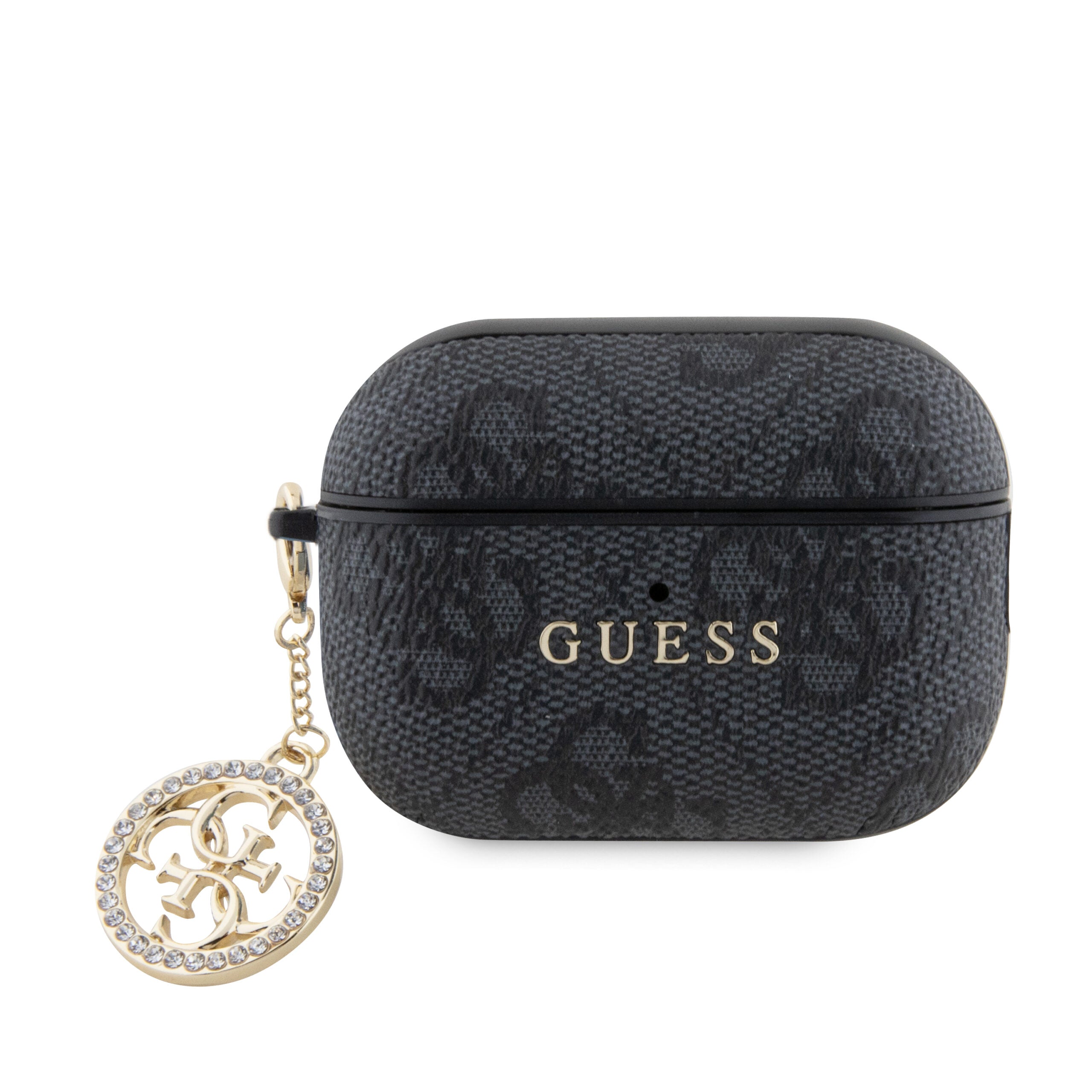 Guess “4G Strass Charm” Collection Θήκη προστασίας από δερματίνη για Apple Airpods Pro 2 με χρυσό κρεμαστό στολίδι (Black – GUAP2P4E4CDK) – PhoneBazaar