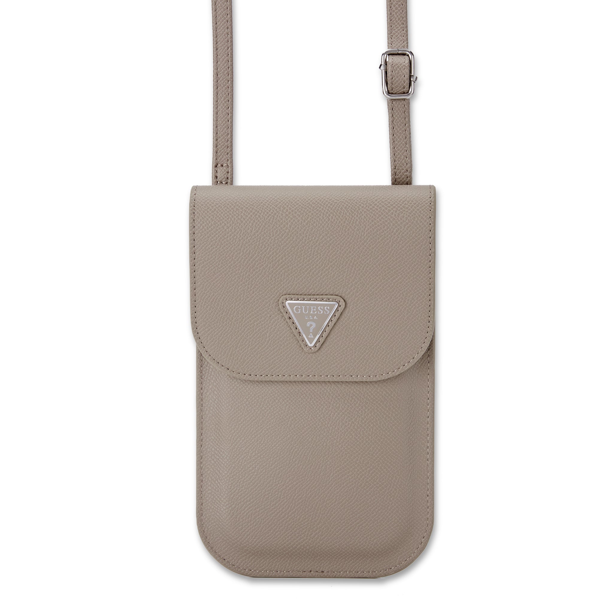 Guess Grained Triangle Logo PU Leather Wallet Case (Brown για GUCWBPGTSPSW) – PhoneBazaar