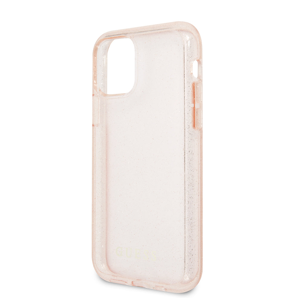Guess "Glitter Collection" Θήκη προστασίας από σιλικόνη – iPhone 11 Pro (Clear/Glitter Pink)