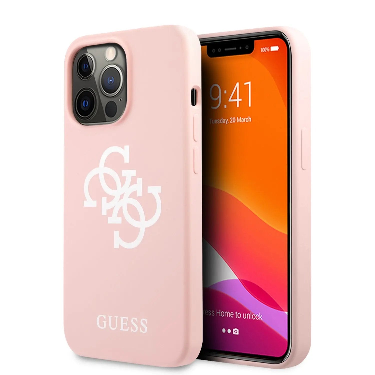 Guess "4G Logo Collection" Θήκη προστασίας από σιλικόνη – iPhone 13 Pro (Ροζ) – PhoneBazaar