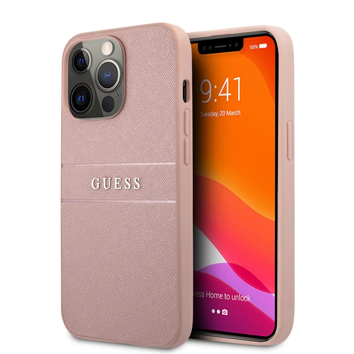 Guess Saffiano Hard Case Θήκη προστασίας από δερματίνη – iPhone 13 Pro (Ροζ) – PhoneBazaar