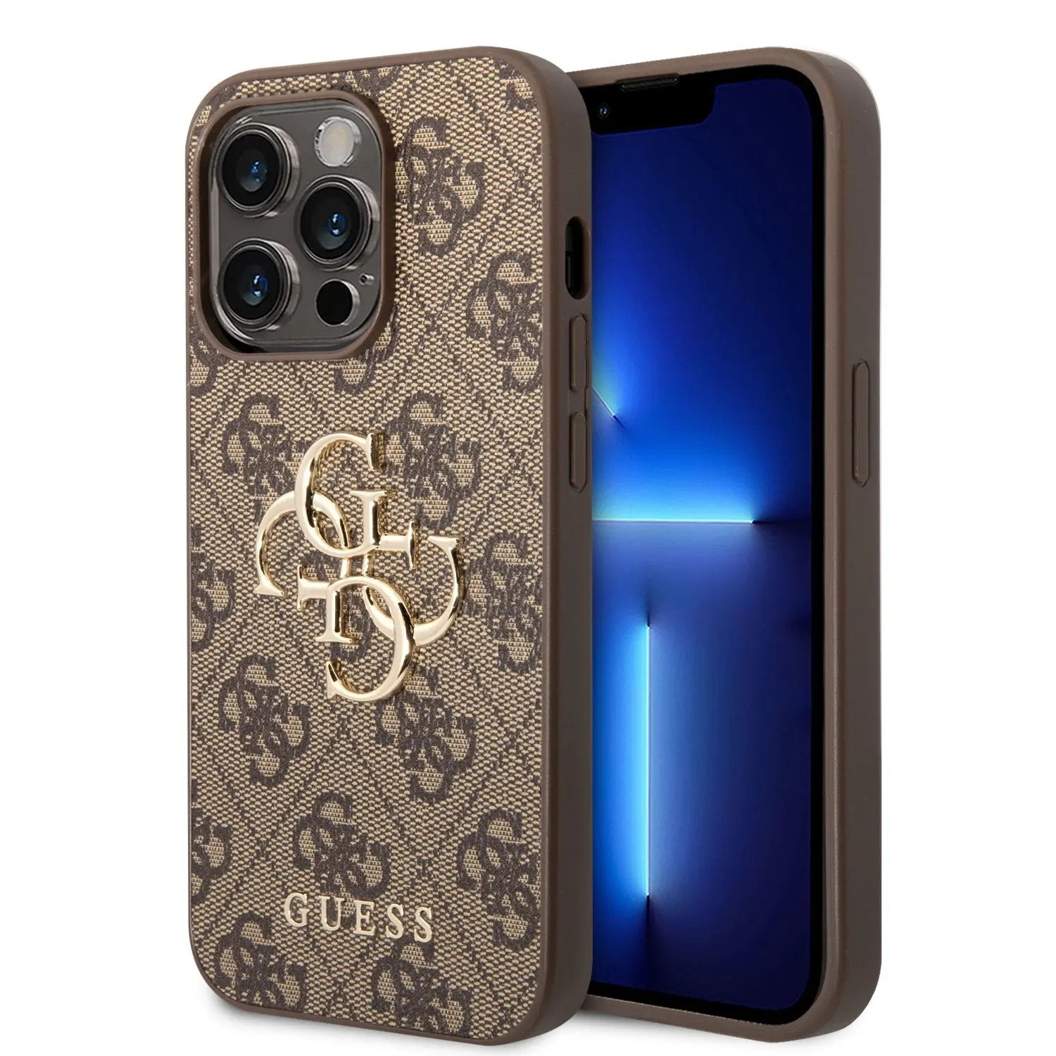Guess "4g Logo Collection" Hard Case Pu Leather Θήκη Προστασίας Απο Δερματινη – Iphone 14 Pro (καφε) – PhoneBazaar