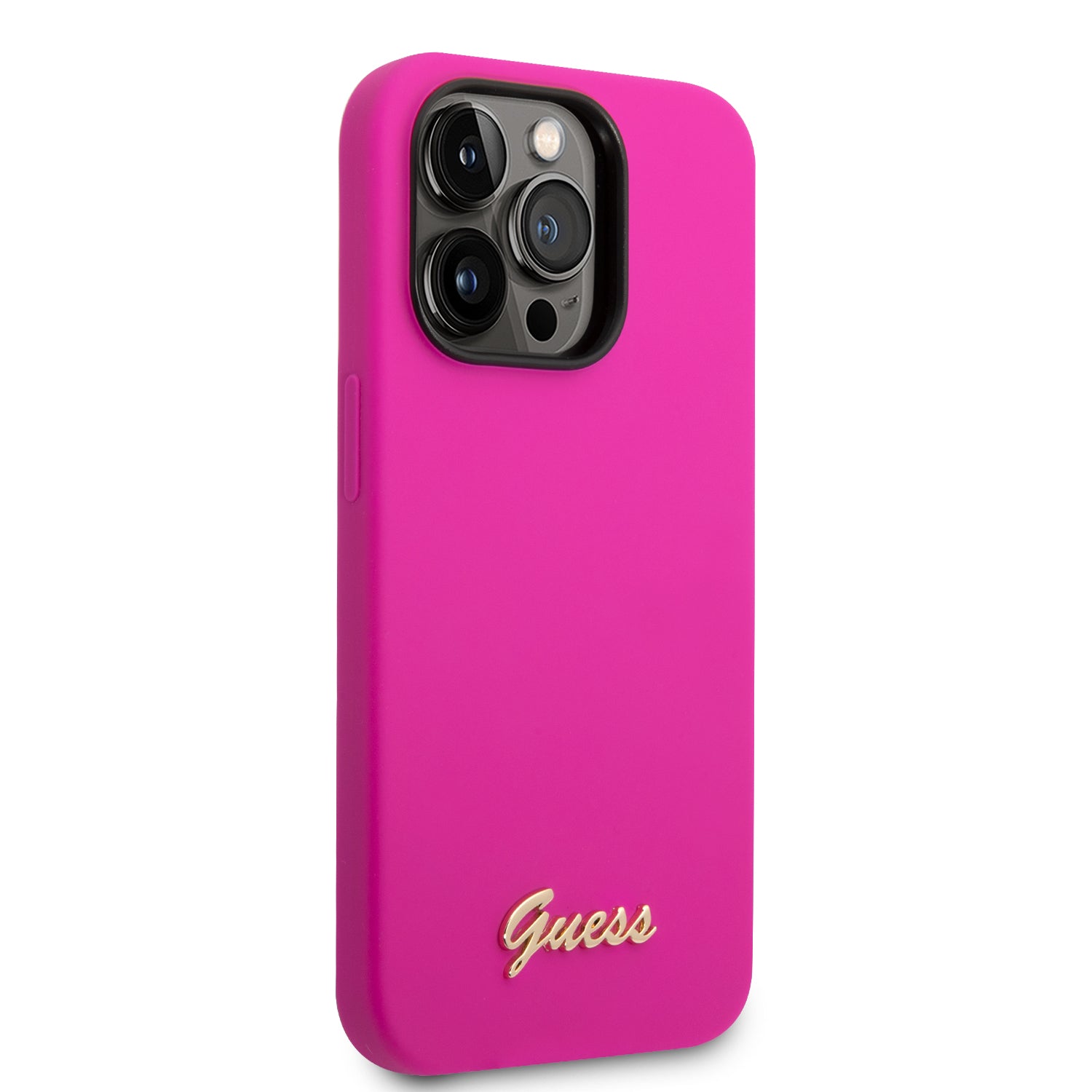 Guess “Vintage Script Gold Logo Collection” Σκληρή Θήκη προστασίας από σιλικόνη – Apple iPhone 14 Pro (Φουξια)